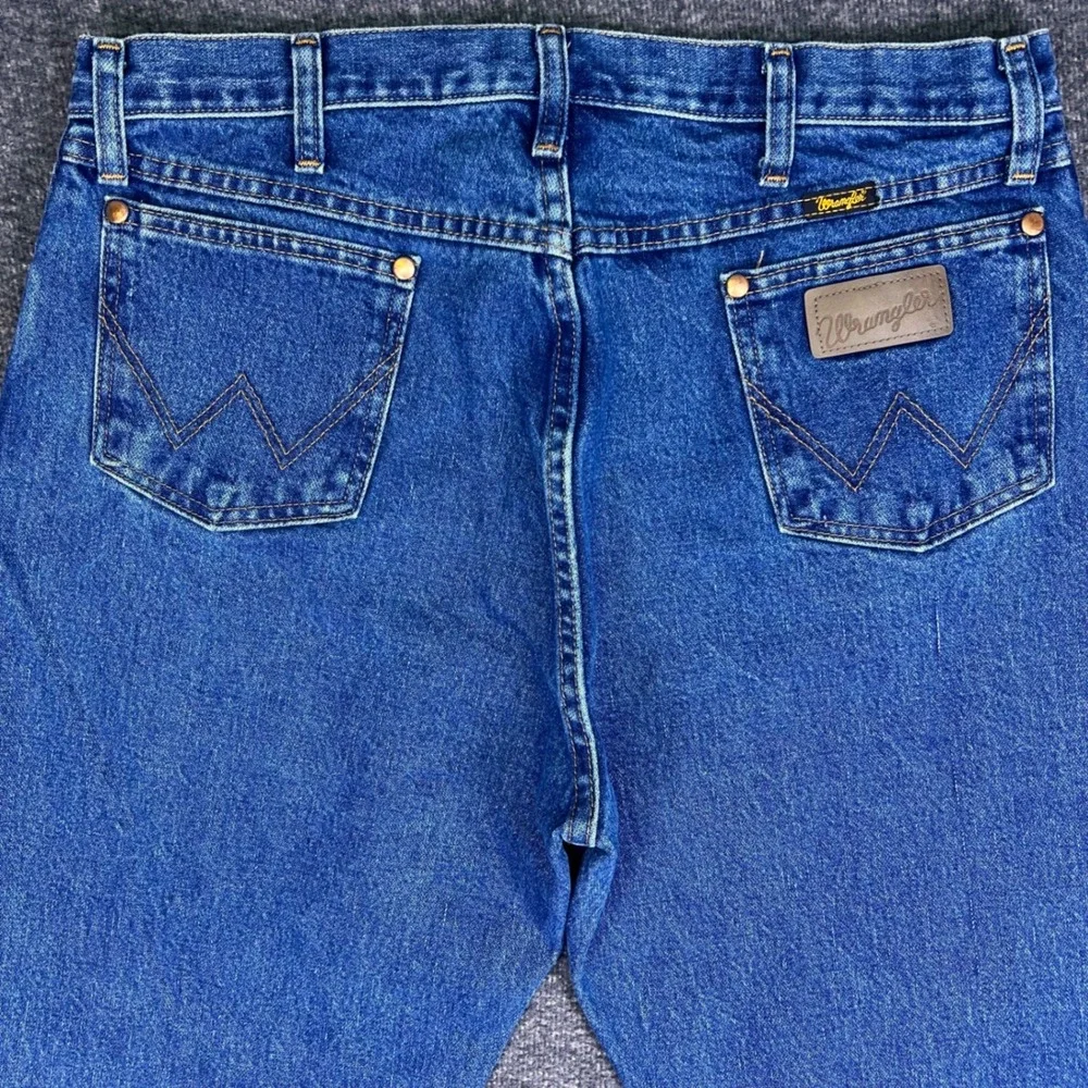 Wrangler Jeans Men 35x33 Blue Cowboy Cut 13MWZGK Straight Western Workwear Rodeo